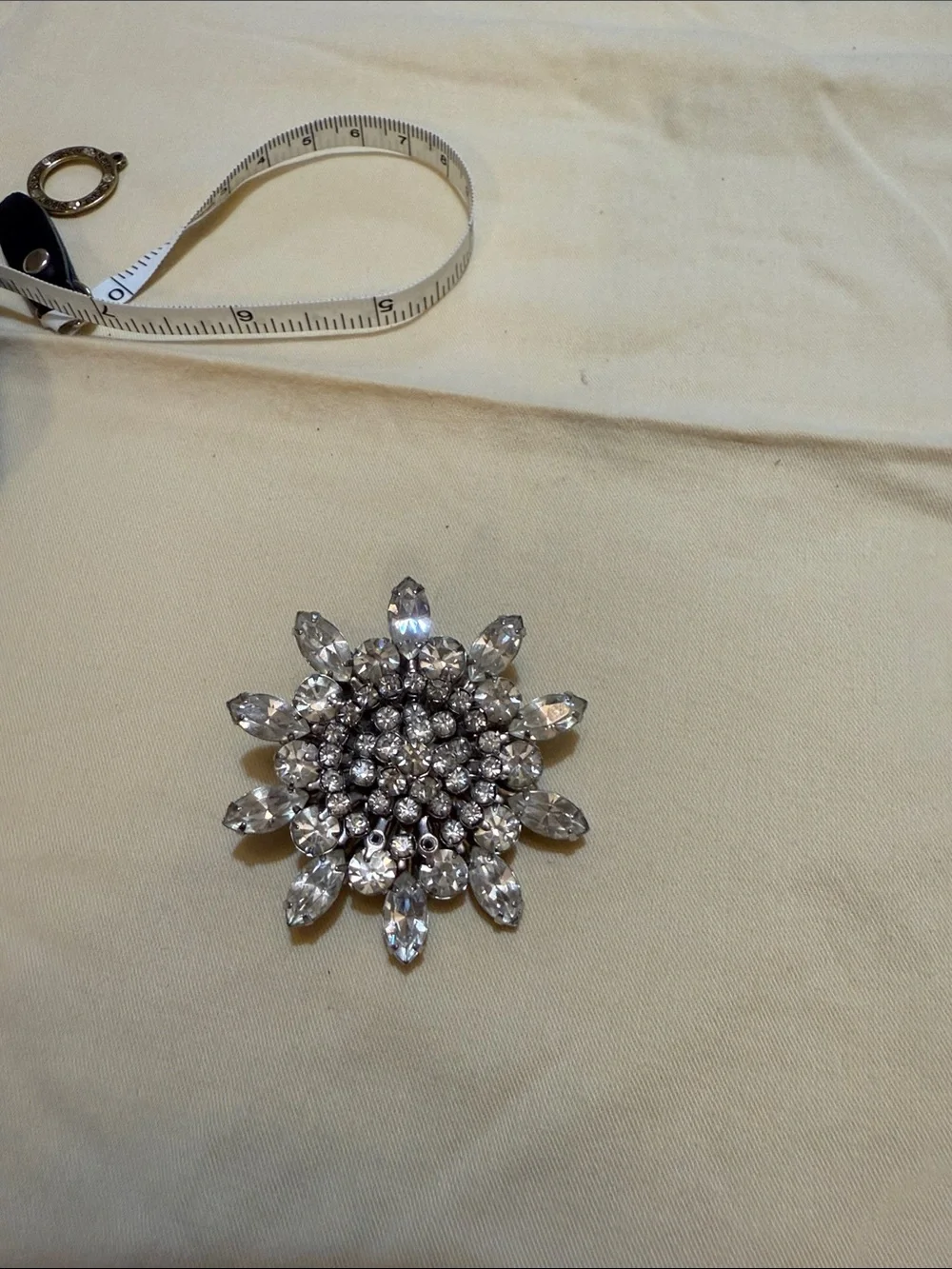 Crystal Flower Statement Brooch in Clear Silver (Weiss inspired)